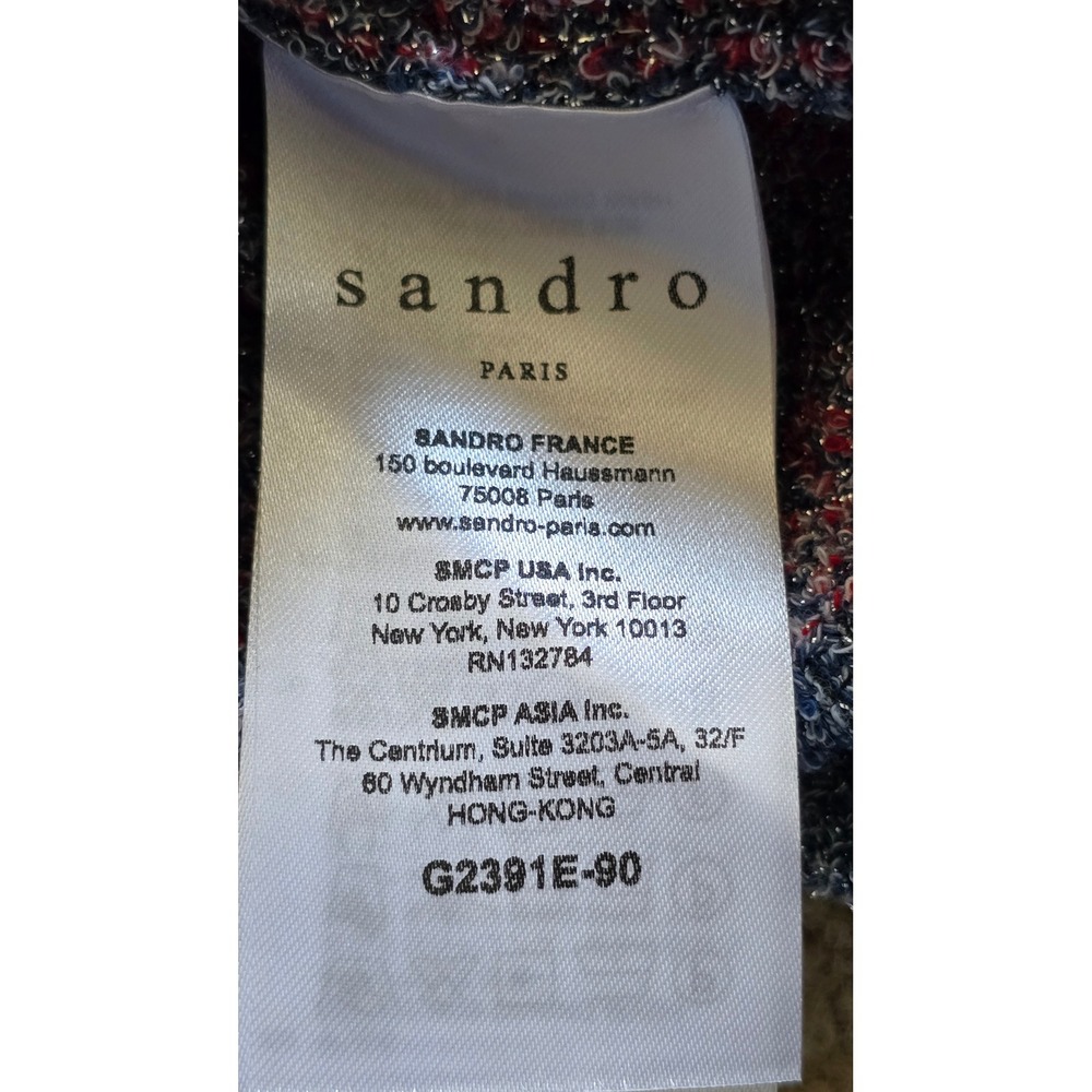 Sandro Paris Women's Cardigan Sweater Italian Yarn Button Front Sz 3 - Picture 5 of 10